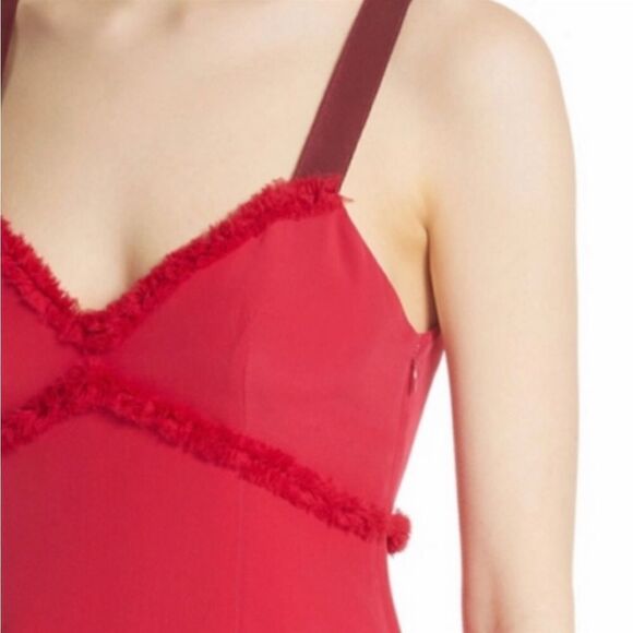 Cinq A Sept Livia Tiered Cherry Red Dress - Picture 4 of 15